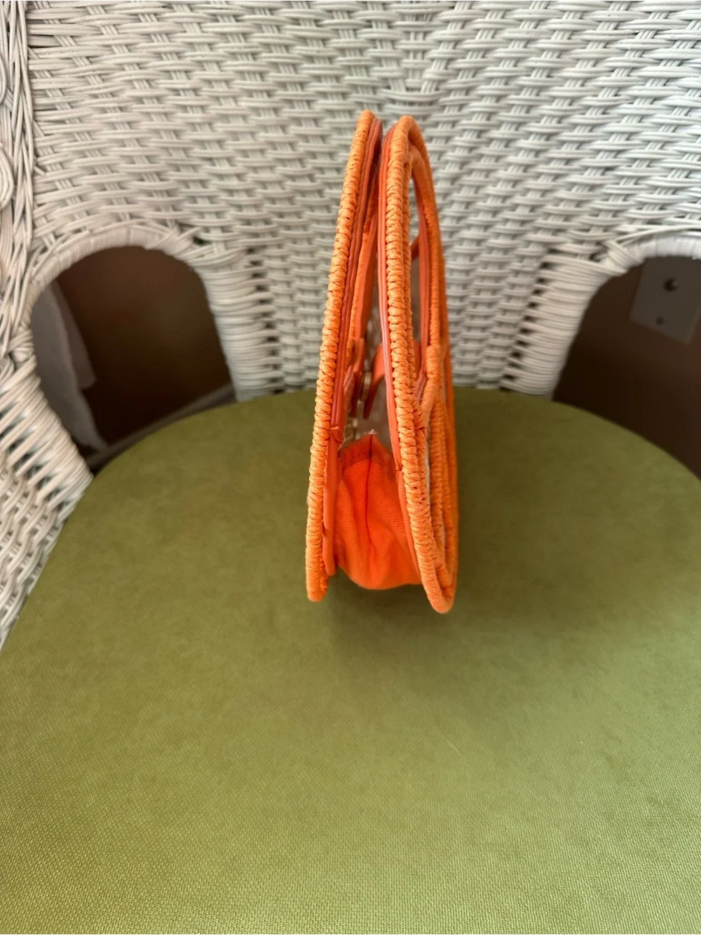 A New Day Orange Woven Round Handbag